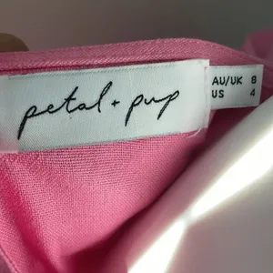 Petal & Pup Tiered Linen Maxi Dress Pink size 4 thumbnail 5