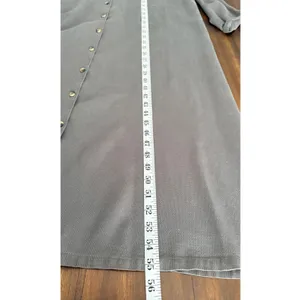 Vintage 90s Nordstrom Tencel Maxi Dress XL Button Front Pockets Taupe thumbnail 11