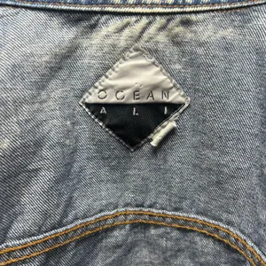 VTG 90s Ocean Denim Acid Wash Lighthouse Jacket Scenic Art Oversized XL thumbnail 3