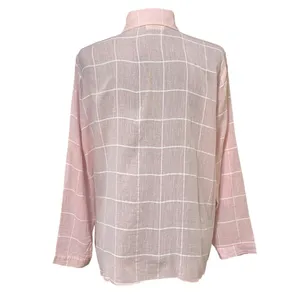 Adora Pink White Striped Sheer Button Shirt Roll Tab Sleeves Medium thumbnail 4