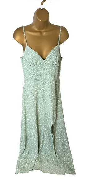 Emerald Sundae Floral Maxi Dress Smocked Bodice Mint Green S Juniors thumbnail 1