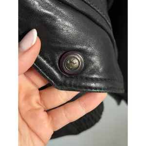 Vintage 90s Black Genuine Leather Bomber Jacket Oversized Mens XL thumbnail 5