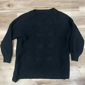 Aerie Cable Knit Black Soft Sweater Women’s Small thumbnail 1