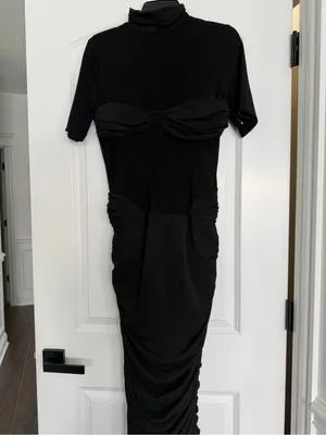 House of CB Women's Black Sorrel Corset Stretch Mesh Midi Dress thumbnail 2