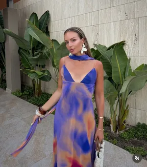 Zara Vibrant Multicolor Maxi Dress halter scarf flowy bodycon evening party thumbnail 2