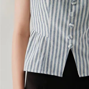 Rihoas Blue Striped Square Neck Tank Top thumbnail 2