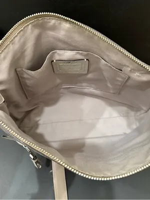 COACH F34823 Chalk Light Gray Pebbled Leather Mae File Crossbody Bag thumbnail 7