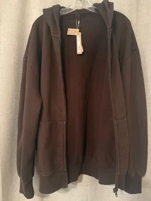 SKIMS NWT Boyfriend Fleece Boxy Zip-Up Hoodie | M thumbnail 5