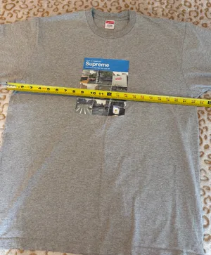 Supreme Verify Tee Heater Grey Men's Size: L 90% Cotton thumbnail 6