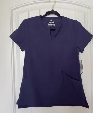Adar NWT Navy Small‎ Scrub Top Uniform Medical thumbnail 1