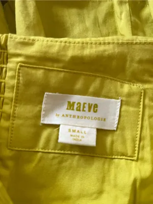 Maeve Yellow Bow Tie Mini Skirt Small Cotton Resort Vacation Euro Summer Beach thumbnail 4