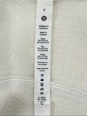 Lululemon Scuba Full-Zip Cropped Hoodie Size 8 Bone Athleisure Lounge Minimal thumbnail 9