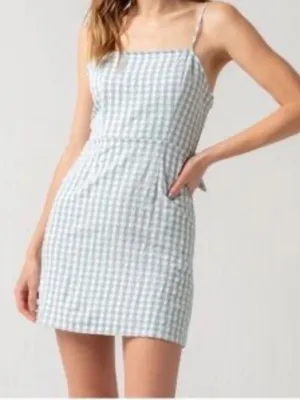 Sky and Sparrow Gingham Spaghetti Strap Mini Dress thumbnail 1