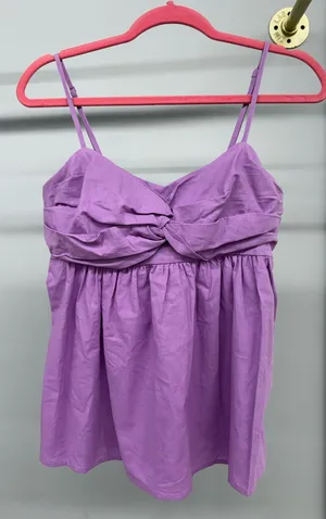 White Birch Lavender twist- front spaghetti strap camisole  thumbnail 1