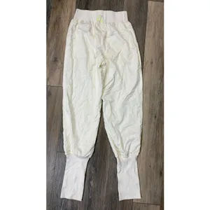Free People Movement Jogger Pants Women’s Small Ivory Ruched Activewear Lounge thumbnail 2