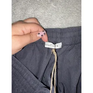 NWT neuflora skirt linen pockets navy full long skirt L thumbnail 6