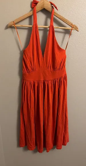 Jones New York Orange Halter Dress thumbnail 1