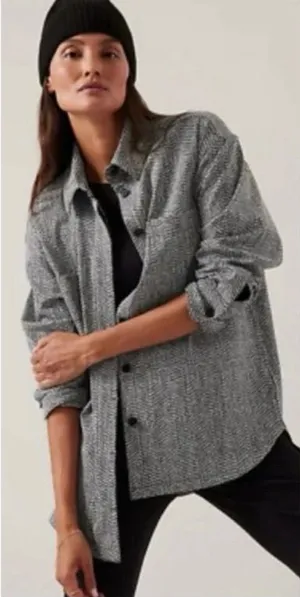 Athleta‎ Women Large Braiden Textured Shirt Jacket Shacket Granolachic Normcore thumbnail 1