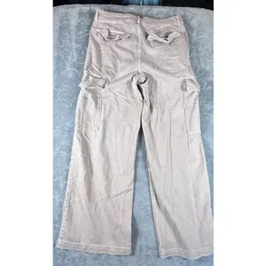 American Eagle Mid Rise Baggy Wide Leg Cargo Pants Utility Tan Womens 12 Skater thumbnail 7