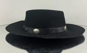 ROCKMOUNT RANCH WEAR Black Felt Wool Silver Concho Edgy Western Cowboy Hat thumbnail 5