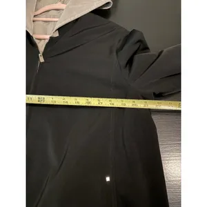 Fleet Street Reversible Hooded‎ Rain Jacket Womens Medium Black Grey Zip Up Coat thumbnail 4