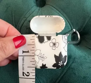 Black and White Floral Silicone Earbud Case Cover Compatible Apple AirPods 2nd thumbnail 9