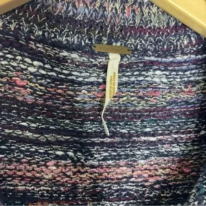 Free People Purple Tweed Cardigan Sweater Size Small thumbnail 3
