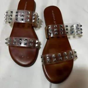 Sh33. Madden Girl brown studded slides thumbnail 1