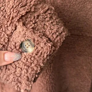 Lucky Brand Women’s Fleece Teddy Brown Jacket Oversized Cozy Comfy thumbnail 5