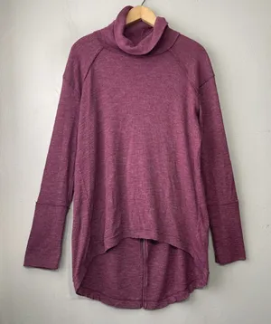 We The Free Tunic Top Oversized Large Berry Split Back Knit Lagenlook Leisure thumbnail 1
