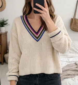 Scotch & Soda V-Neck Crochet Sweater Sz M thumbnail 1