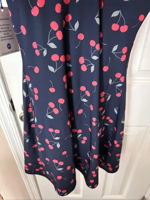 Outdoor Voices Navy Blue Cherry Print Strappy Mini Dress extra Small XS new shor thumbnail 8