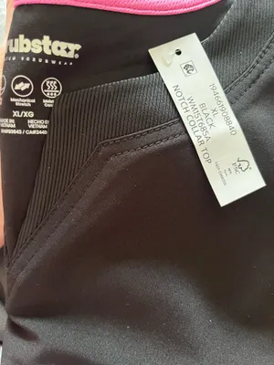 Scrubstar Scrub Top-Black-XL-NWT thumbnail 4