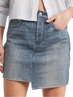 Rag & Bone Miramar denim jean mini asymmetrical skirt size 26 thumbnail 1