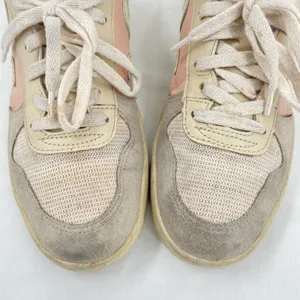 VEJA V-10 Multico Nude Colorblock Sneakers Suede Leather Pink Blue Cream Size 8 thumbnail 5