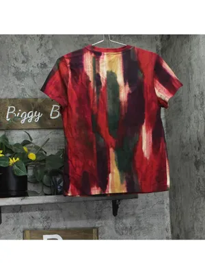 NWT DKNY Abstract-Print Logo T-Shirt P5EHXWNA June Brush Stroke Red M thumbnail 7