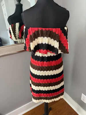 Judith March Y2K strapless multicolored crochet Mini dress size small. thumbnail 4