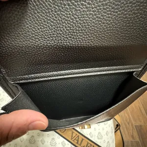 NEW Valentino Orlandi Italian Black Textured Leather Crossbody Purse & Wallet thumbnail 4