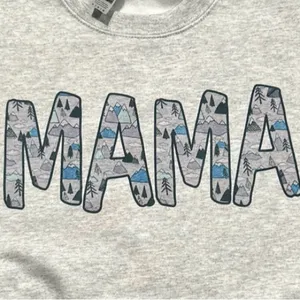 Mama sweatshirt with little sleepies mountain print boy mom crewneck thumbnail 2