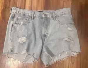 Gap Light Blue Stride Short Denim Ripped Jean Shorts thumbnail 1