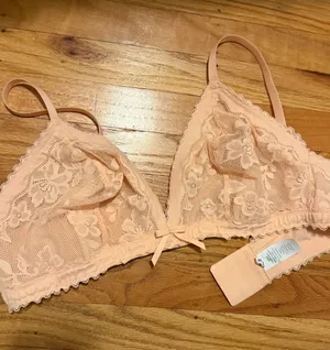 aerie Lace Triangle Bralette - Peach thumbnail 1