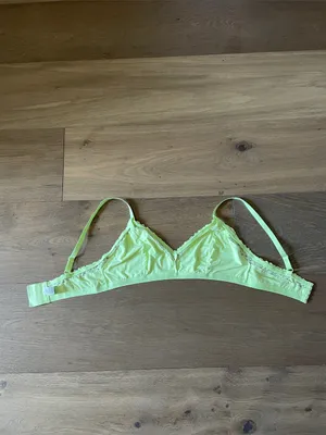 Aerie Lace Detail Non Padded Bra, Lime Size XL thumbnail 9