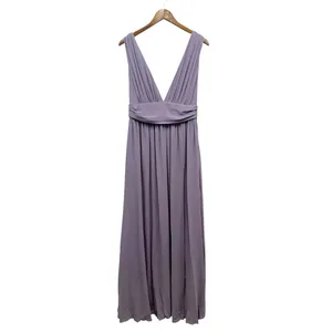Lulus Heavenly Hues Dusty Purple Chiffon Pleated Maxi Dress size Large NWT thumbnail 4
