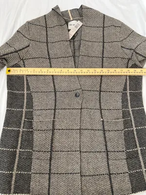 NIC+ZOE Taupe Plaid Sweater Blazer size L thumbnail 9