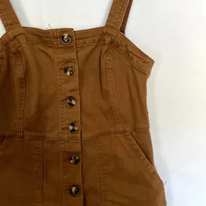 Altar'd State‎ brown denim minidress button down pockets women's size XS cotton thumbnail 2