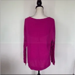 Victoria's secret PINK magenta tribal print long sleeve top tee shirt size large thumbnail 5