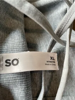 SO Light Gray Ribbed Crisscross Sports Bralette thumbnail 3