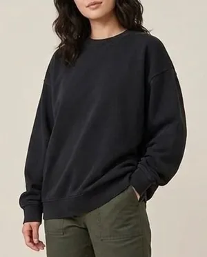 MATE the Label Sweatshirt 100% Organic Cotton Black Oversized Crewneck Size M/L thumbnail 1