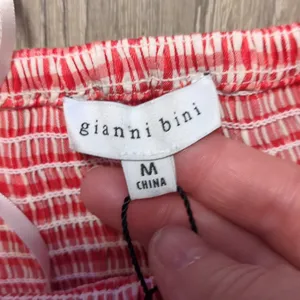 Gianni Bini Mia Smocked Gingham Square Neck Ruffle Strap Dress Red Size Medium thumbnail 4
