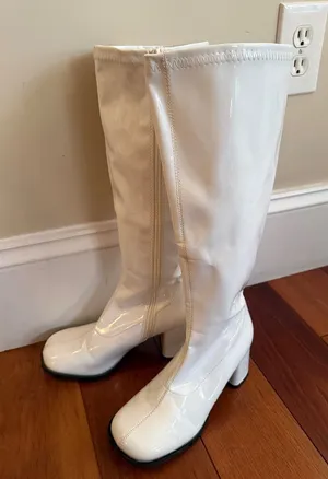 Funtasma Size 6 White Vegan Patent Knee-High Block Heel Gogo Boots thumbnail 1